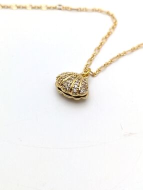 Delicate Hidden Pearl Oyster Pendant With Pavé Crystals